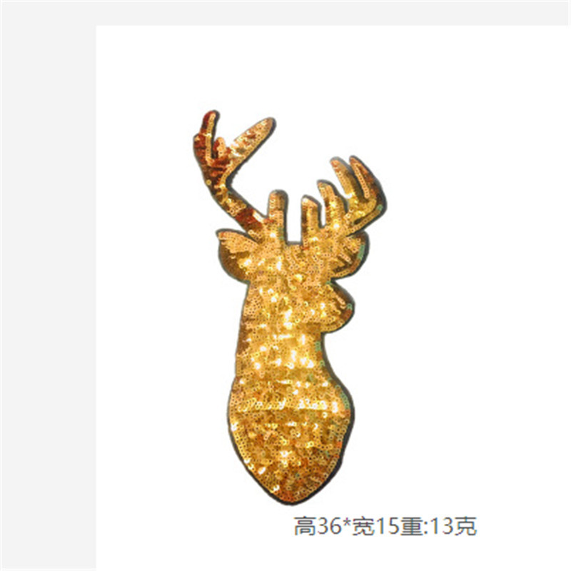 Long Sheng Christmas Sequins Deer Beads Embroidered Fairy Deer Embroidered Sweater T-shirt Decoration Stickers display picture 2