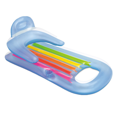 INTEX 58802 Inflatable Floating Pool Lounge Chair for Single Person, Thick Beach Pad Equipment