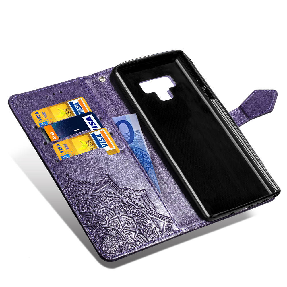 Mandala Embossed Leather Wallet Phone Case For Iphone 16_voghion.com