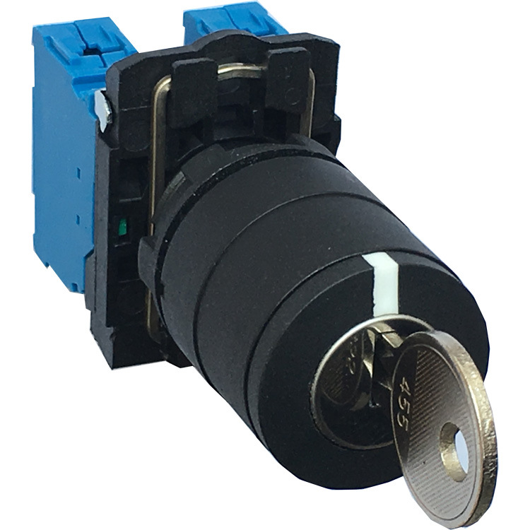 户外型XB5触头防尘型三档位钥匙开关三档位钥匙选择开关厂家直销