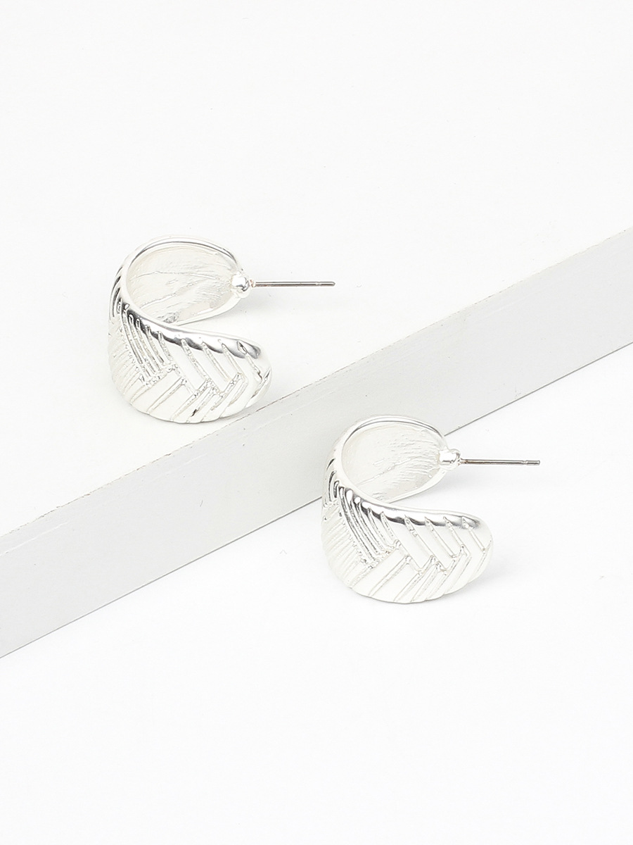 18g Weight No Inlaid Inlay Material Earrings, Ear Studs Classification Travel Occasion Copper Material Geometric Pattern Women'S Gender Gold, Silver Color  New Korean All-match Retro Earrings 8