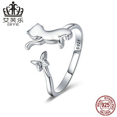 Efole Bestselling Cross-Border Hot Selling Cat Companion S925 Silver Ring Fashion Personalized Ring Direct Manufacturer Sale