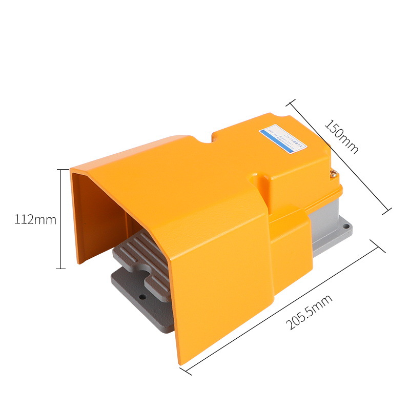 Foot-operated switch with aluminum housing LTH/1/6, waterproof foot switch, machine tool accessory, silver point
