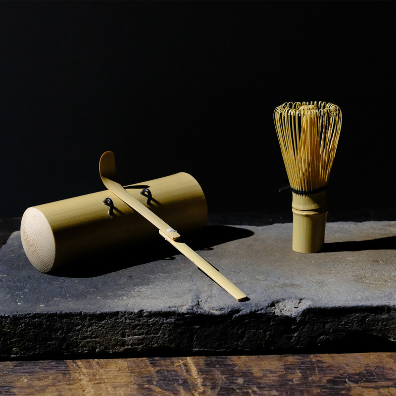 野点 常穗 竹筒 三件套 抹茶勺 折叠 便携 茶筅 抹茶刷