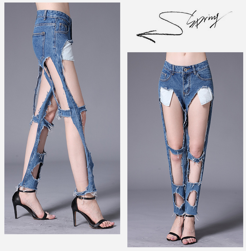 sexy hollow jeans  NSDT20352