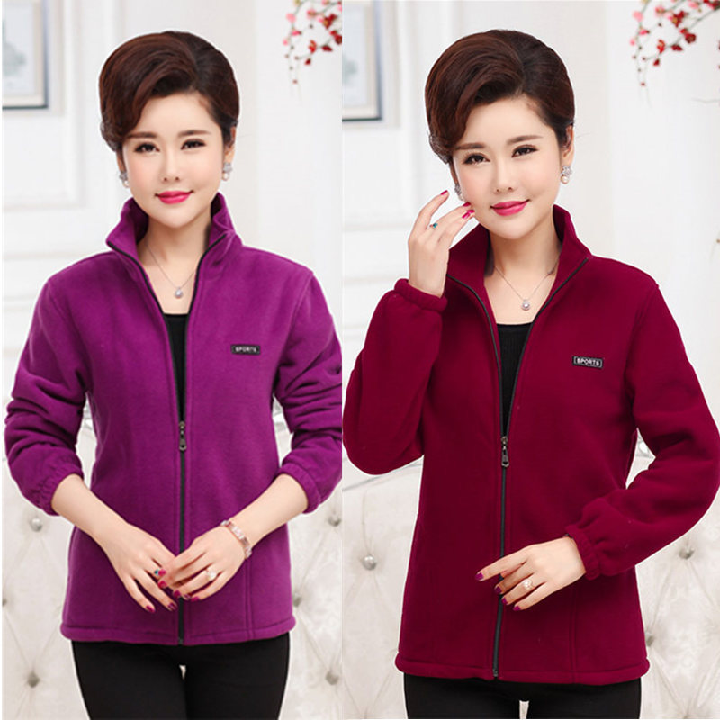 厂家批发户外秋冬抓绒衣摇粒绒卫衣中老年女加绒外套冲锋衣内胆