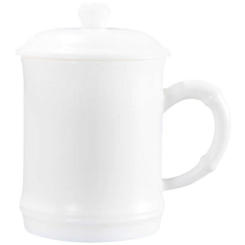 Winjiang Dehua porcelana blanca Oficina taza de té oveja grasa Jade jefe de porcelana Presidente Conferencia Taza de cerámica taza de té de la Oficina
