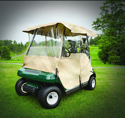 PVC车罩 订做双座高尔夫球车罩雨罩 golf cart rain enclosure|ru
