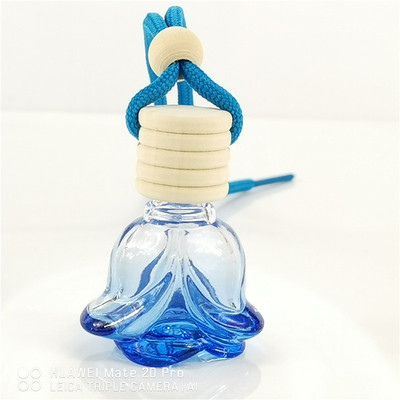 汽车香水挂件车用香水瓶香薰彩色绳子玫瑰玻璃瓶子喷色空瓶现货|ms