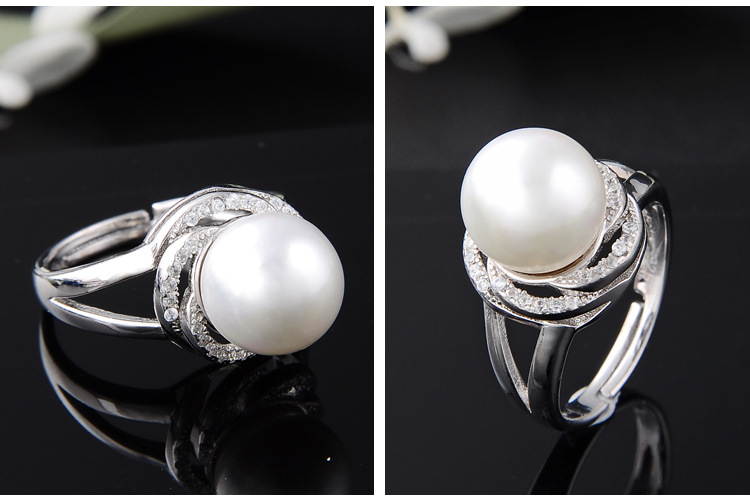 S925 Silver Shell Beads Ring Live Mouth Retractable Elegant Noble Fashion Jewelry display picture 2