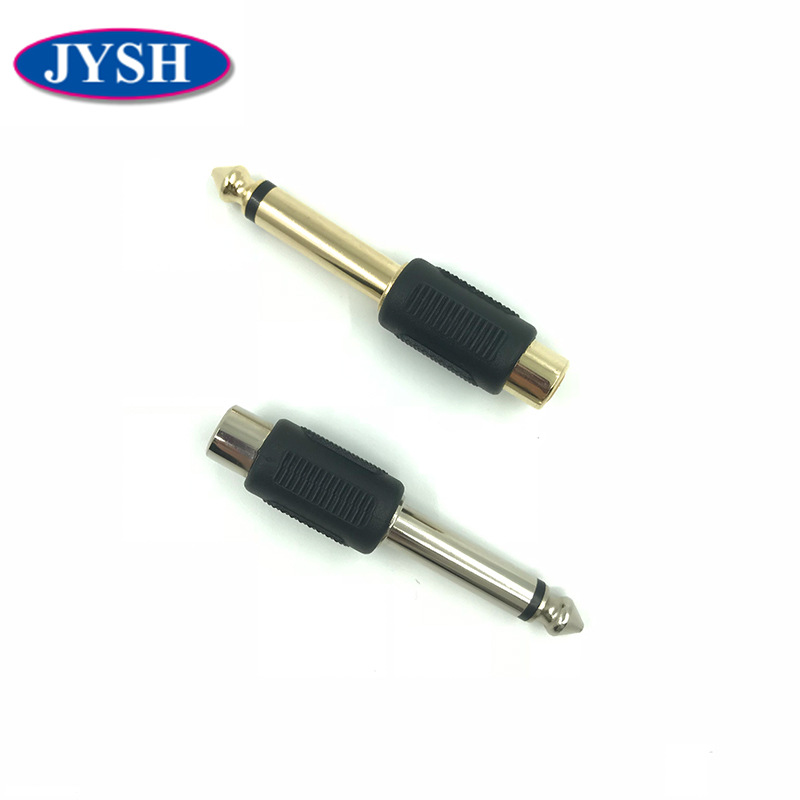6.3单声道公头转RCA母 6.3转rca转换插头 转换插