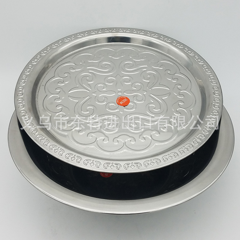 厂家直销不锈钢盖盆多功能压花盆外贸出口盖盆平盖大圆套盆详情图6