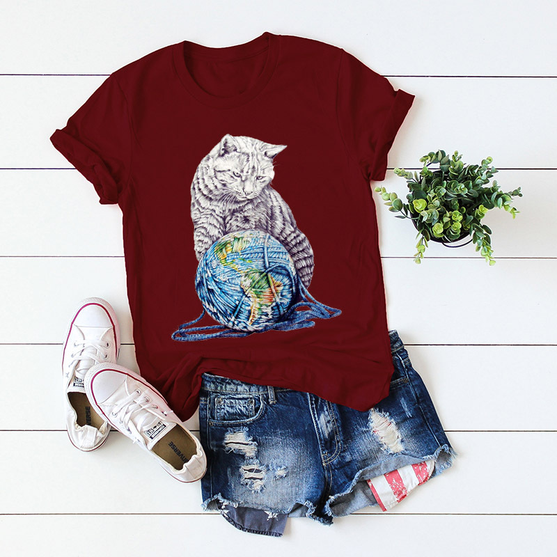 Cute cartoon elephant unicorn dog cat animal popular top round neck short sleeve T-shirt wholesale NSSN1859