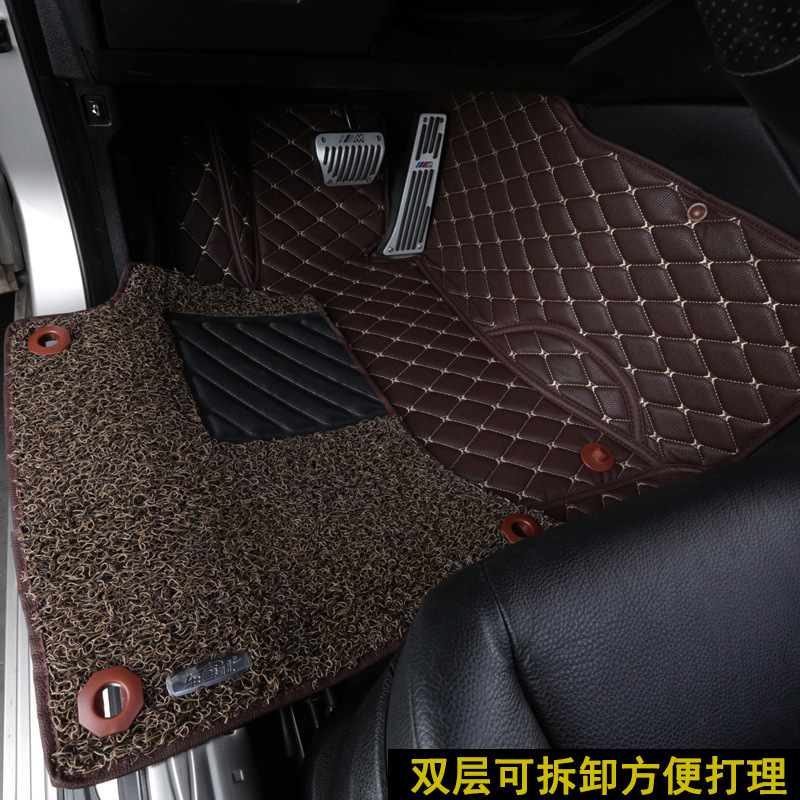 Car Dedicated Car foor mat environmental protection tasteless double-deck Removable Wire loop Two-in-one Dedicated door mat Buckle fixed