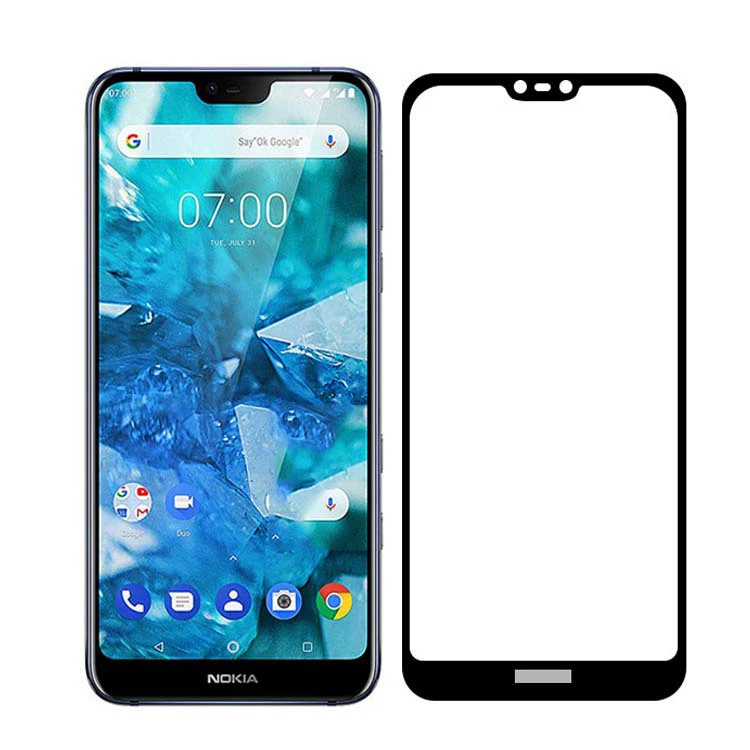 Защитная пленка из tempered glass для Nokia 7.1 с полной защитой экрана, пленка с полноразмерным покрытием стали, HD