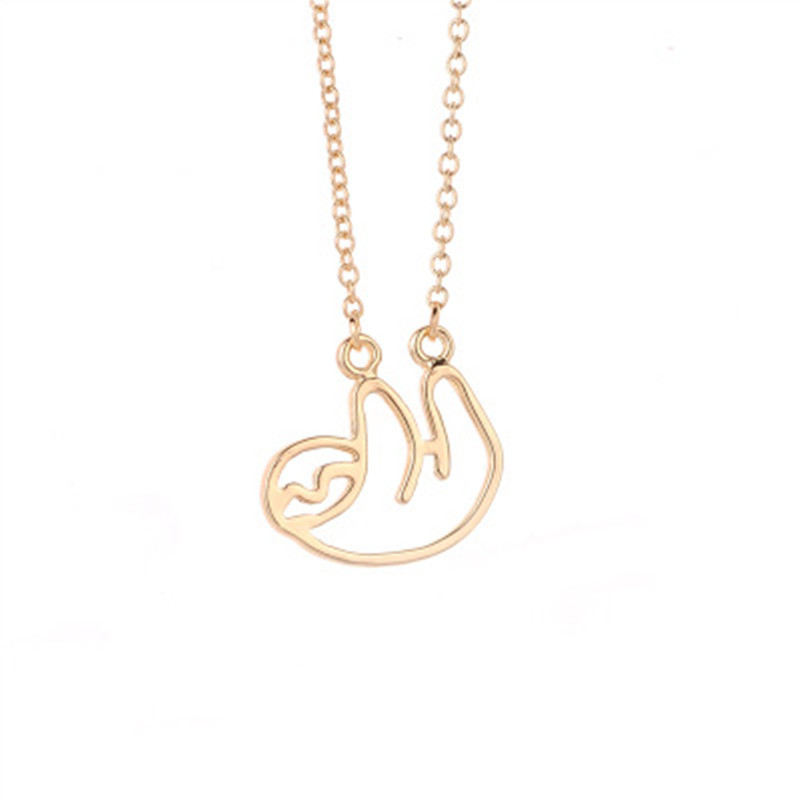 Hollow Small Sloth Necklace Koala Bear Bear Pendant Necklace Female Clavicle Chain Wholesale display picture 15