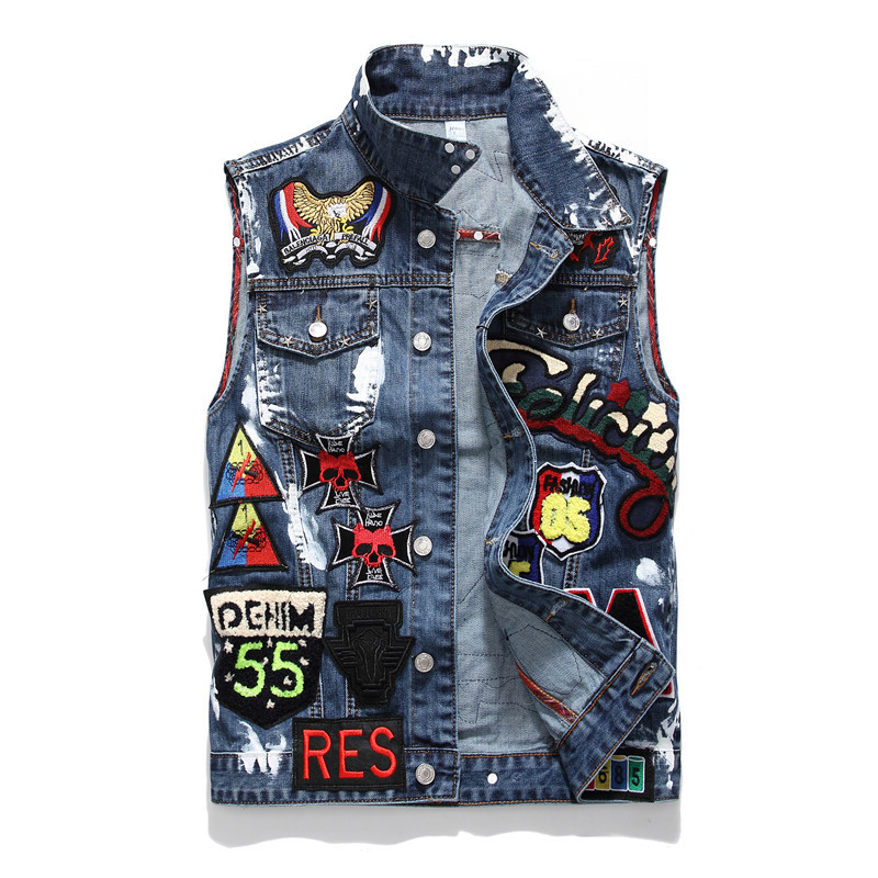 blue jean vest mens