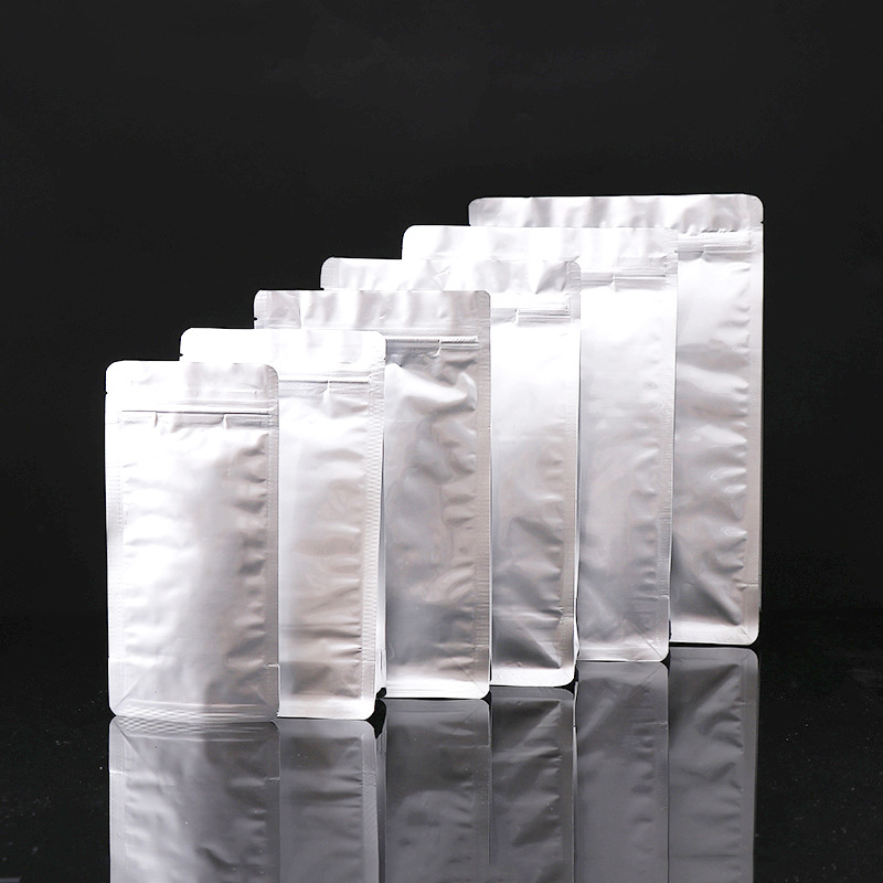 厂家直供茶叶铝箔拉链袋加厚纯铝自立自封袋茶叶零食干果密封袋