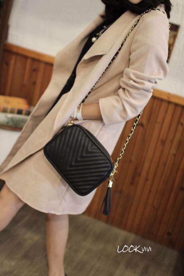 Women's Small Pu Leather Solid Color Fashion Square Zipper Crossbody Bag display picture 1