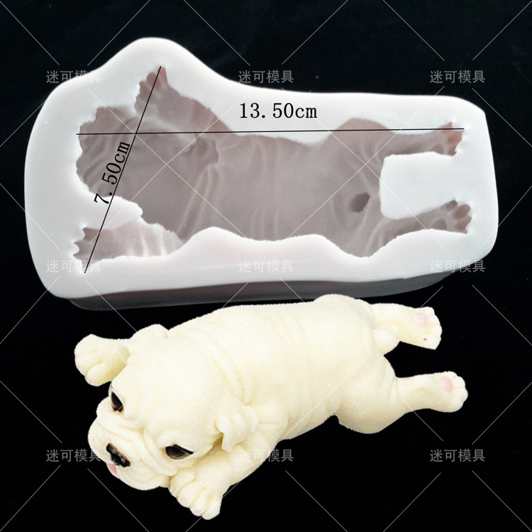 Tridimensional mousse molde de silicona helado pastel arena perro 3D pastel molde de silicona molde para hornear