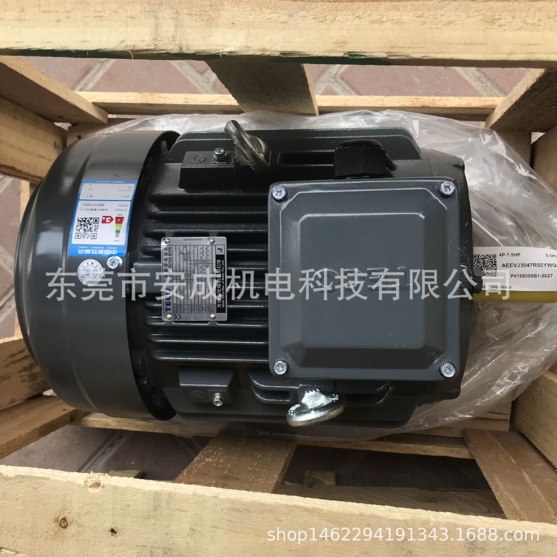 原装全新东元电机AEEV1H132S-4 7.5HP 5.5KW 4P AEEVJ3