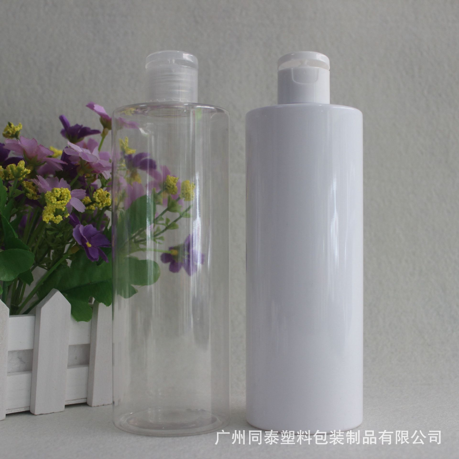 400mlpet 塑料瓶 圆柱形透明瓶 蝴蝶翻盖乳液瓶