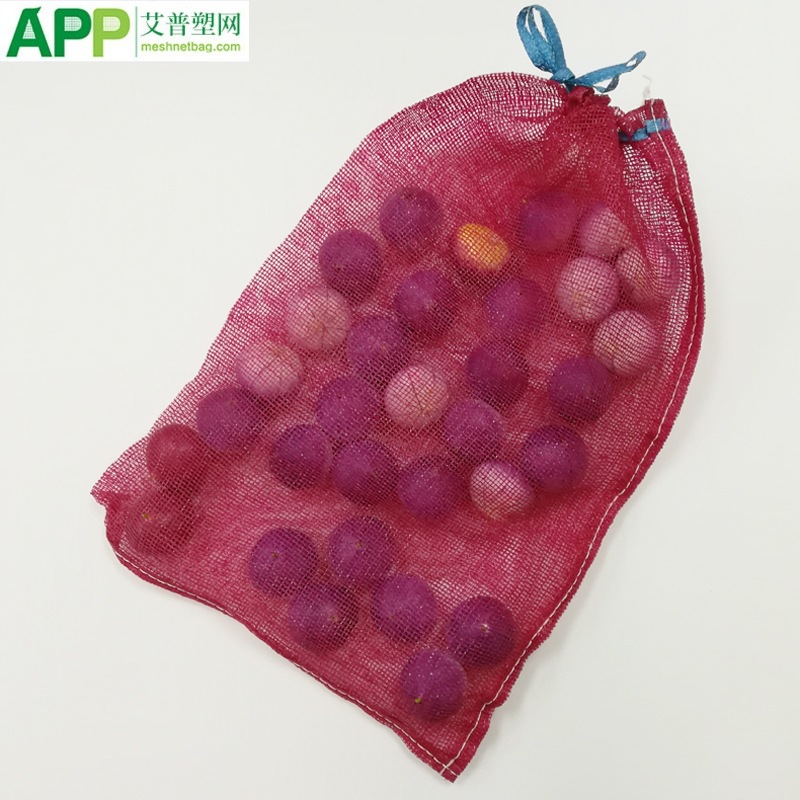 枚红色紧密平织网L形洋葱网袋尺寸外贸出口定制
