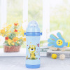 Cartoon glass stainless steel, children's street straw with glass for water, lifting effect, wholesale