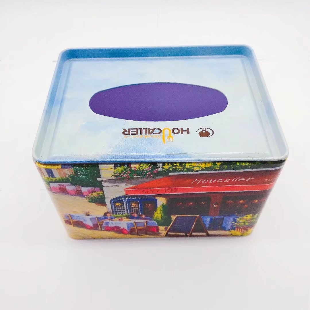 厂家供应马口铁纸巾盒  客厅家用桌面抽纸盒  创意广告商餐厅用