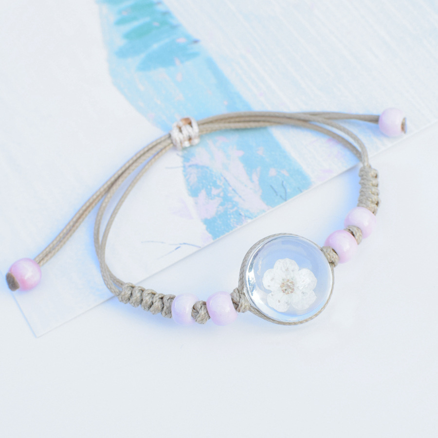 thumbnail image 1 of Gypsophila espécimen de flor seca pulsera de flor eterna pareja novias regalo joyería Japón y Corea del Sur popular flor de durazno transfronteriza decoración de mano flor de durazno blanco, 1 of 2