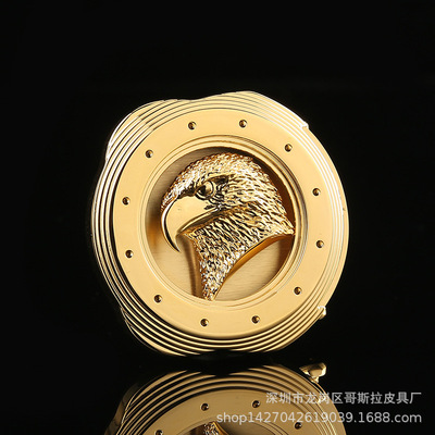 威廉史蒂芬男士老鷹頭純鋼潮皮帶扣平滑扣百搭褲腰帶單扣頭不配帶