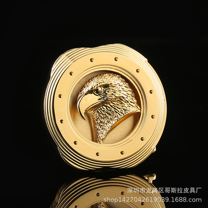 威廉史蒂芬男士老鷹頭純鋼潮皮帶扣平滑扣百搭褲腰帶單扣頭不配帶