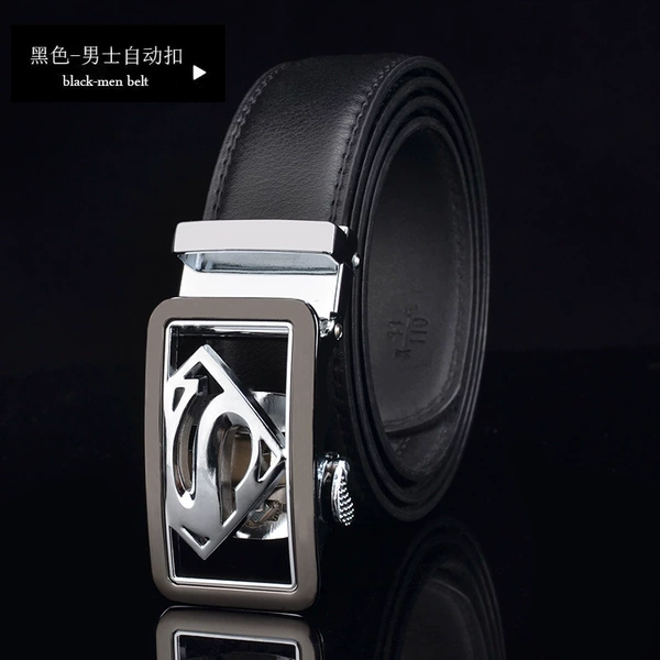 Inner silver black buckle black belt