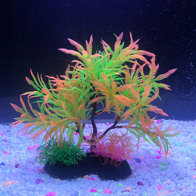 水族箱仿真植物裝飾塑料假水草假樹魚缸造景裝飾仿真水草批發