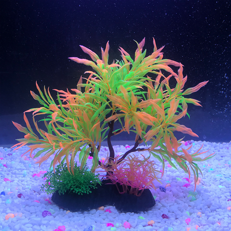 水族箱仿真植物裝飾塑料假水草假樹魚缸造景裝飾仿真水草批發
