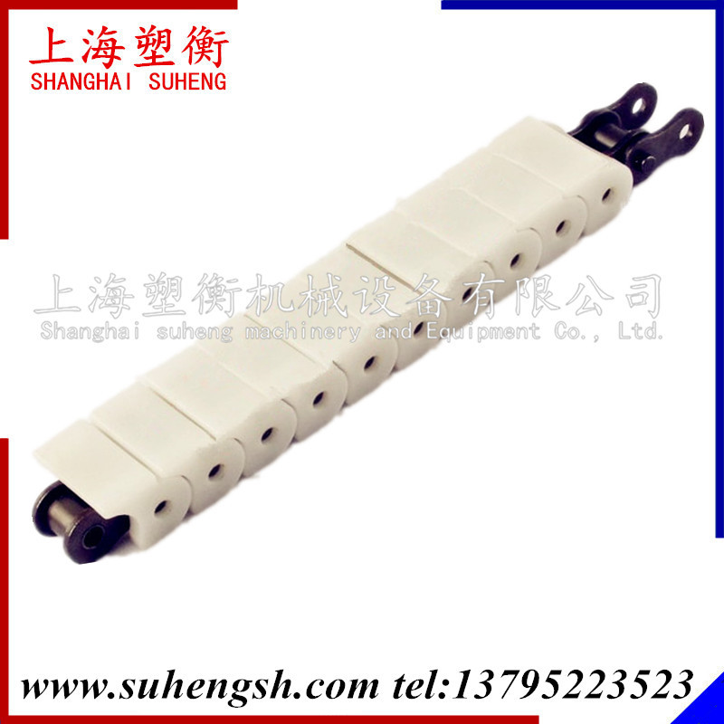 加强型塑料链条 40P 50P 60P不锈钢底链条 塑料盖板 小瓶输送链