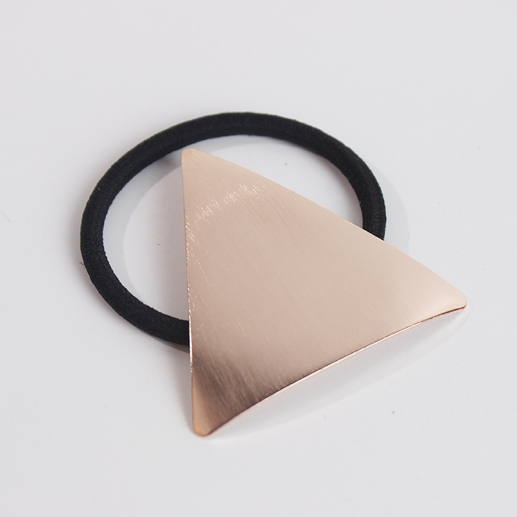 Korean Simple Alloy Geometric Triangle Hair Ring display picture 8