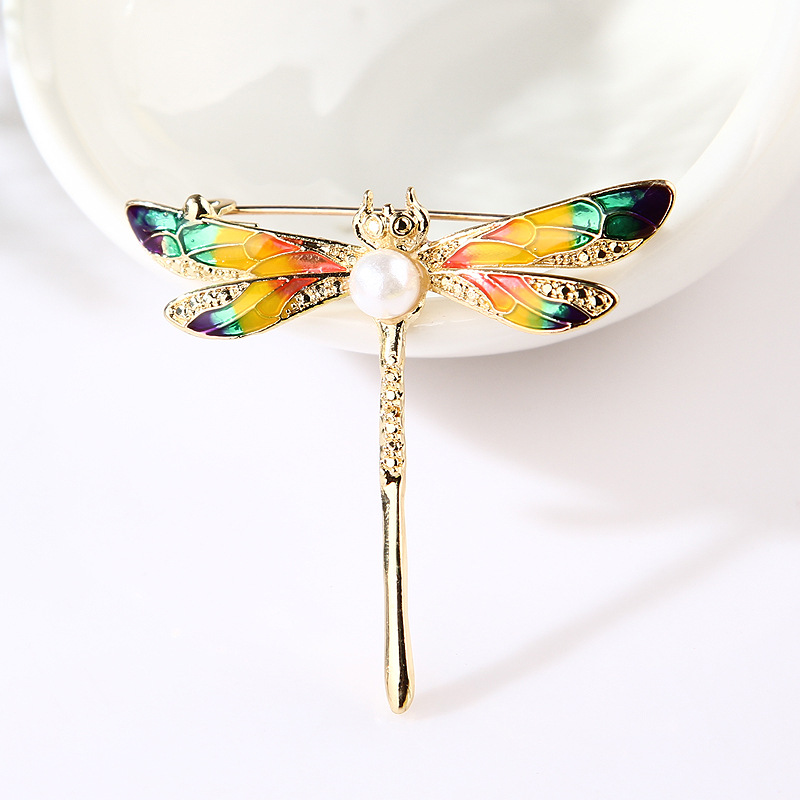 Lanhao tendenza moda giapponese e coreana temperamento atmosfera personalità creativo cartone animato carino insetto libellula spilla spilla accessori_voghion.com