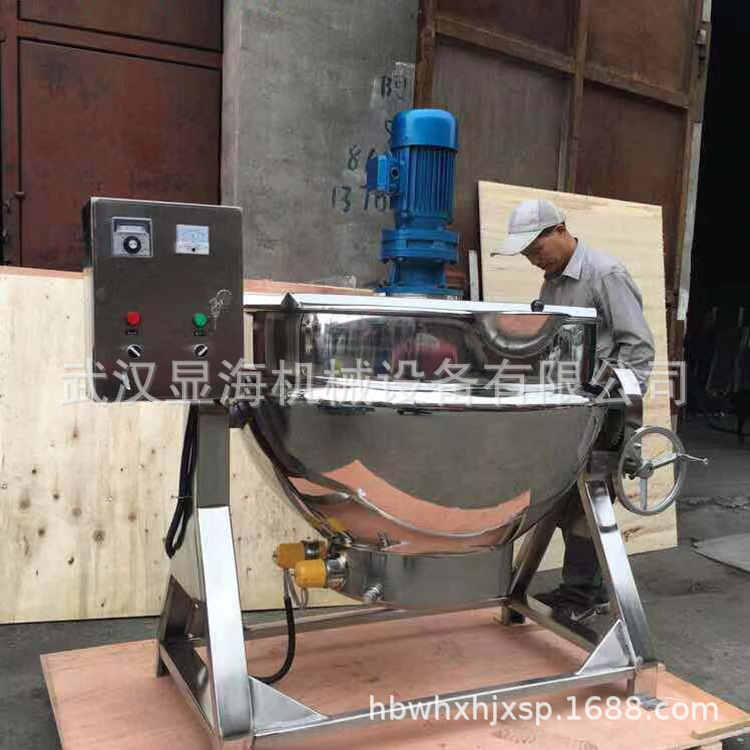 电加热可倾搅拌夹层锅 可倾搅拌夹层锅 搅拌夹层锅商住两用