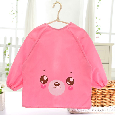 2018新款卡通动物全棉吃饭衣防水罩衣婴儿宝宝防脏罩衣厂家批发|ru