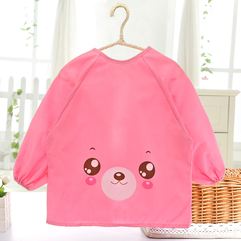 2018新款卡通动物全棉吃饭衣防水罩衣婴儿宝宝防脏罩衣厂家批发|ru