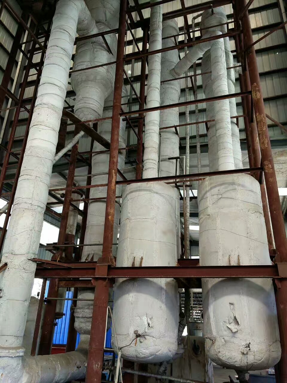 购销二手6吨四效蒸发器 5吨不锈钢降膜蒸发器 三效四体蒸发器