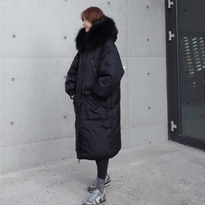 2018 the republic of korea Dongdaemun Agency purchase Easy Large thickening Overknee Mid length version cocoon Nagymaros collar down jacket