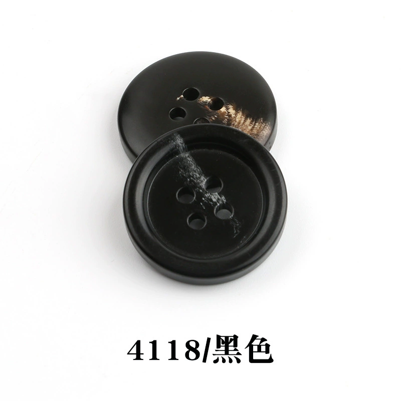 Spot wholesale resin pattern button suit button round edge four-eye coat windbreaker suit jacket button 4100