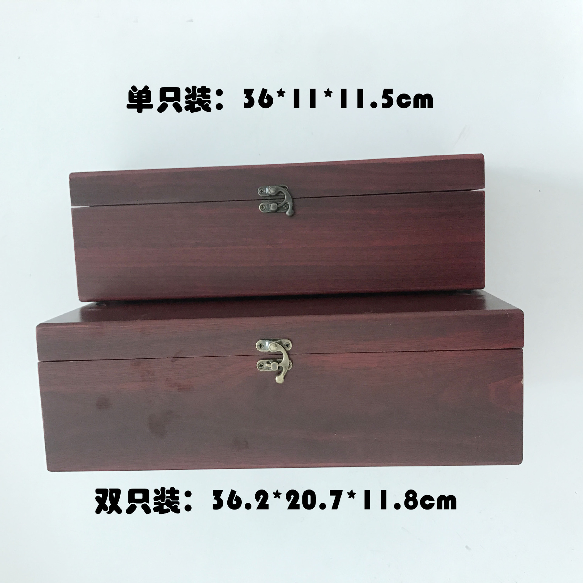 厂家直销 红酒木盒双只装  葡萄酒红色木盒 红酒木制礼品盒单只装|ms