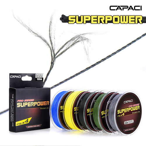 28016 CAPACI [100 meters single color PE line] 4 braided high strength braided fishing line cross-border fishing gear