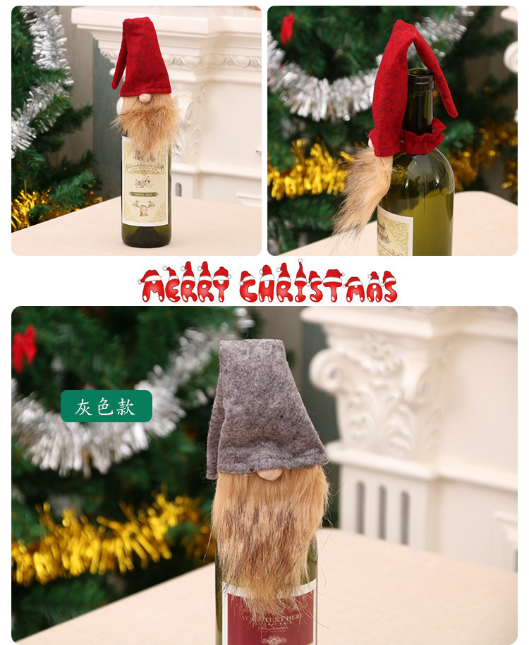 Christmas Decoration Supplies Wine Bottle Set Santa Snowman Wine Bottle Set Wine Bag display picture 2