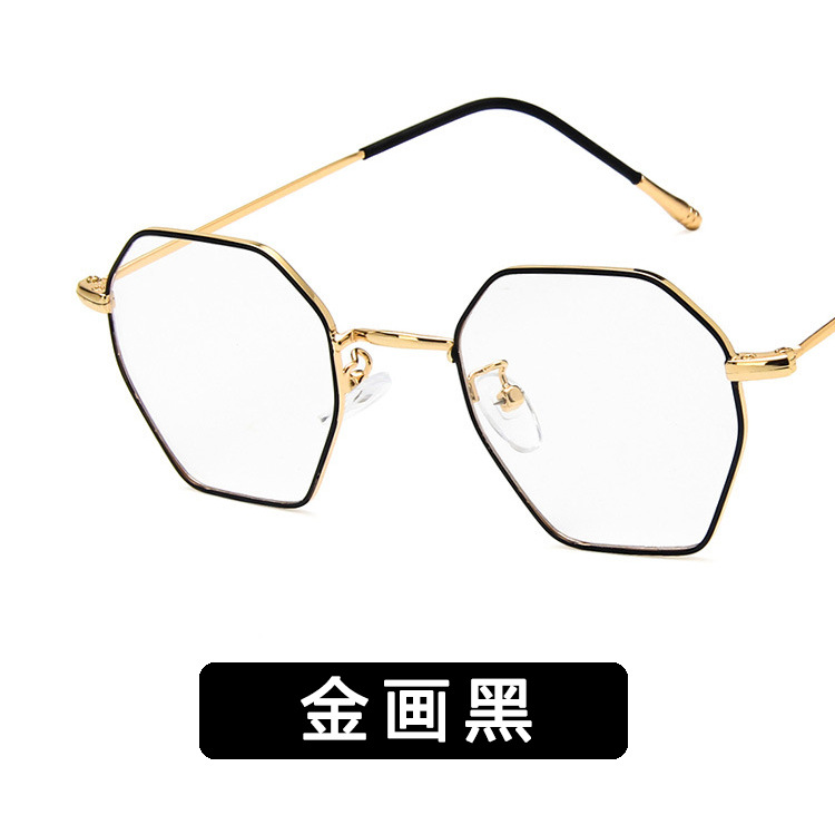 Metal polygon irregular eyeglass frame small face 2020 new fashion RETRO art flat lens with myopia tee off