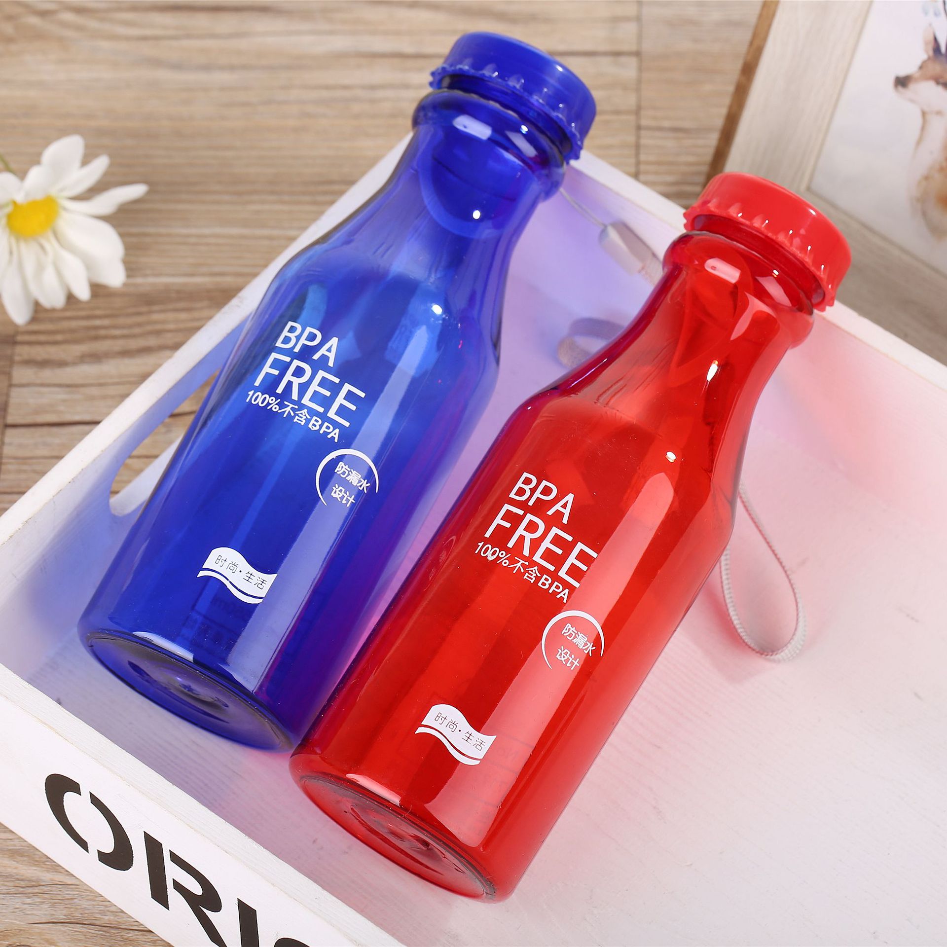创意简约透明塑料水瓶 实惠手提不锈钢盖运动塑料水杯广告杯批发-阿里巴巴