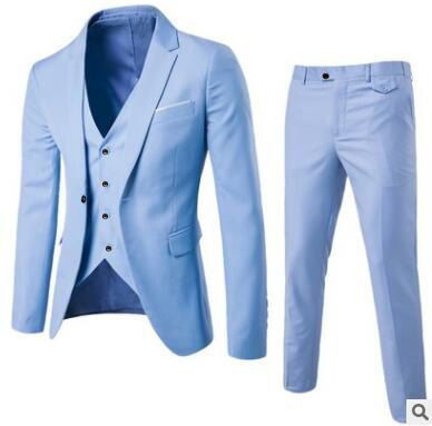 Traje traje de dama de honor de tres piezas para hombre coreano slim fit novio vestido de novia traje de hombre desgaste formal desgaste de negocios
